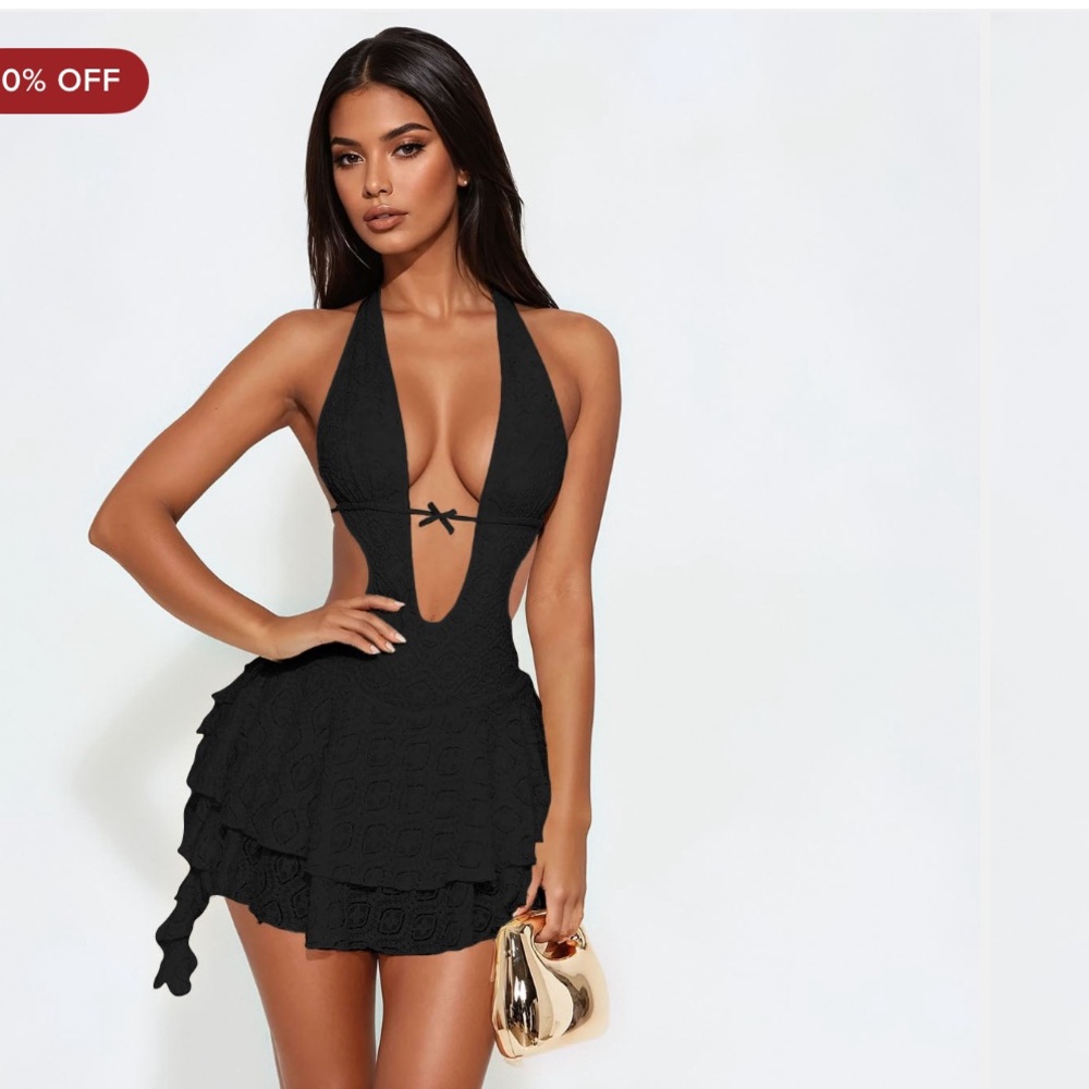Fashion Nova Charming Life Black Lace Mini Dress
